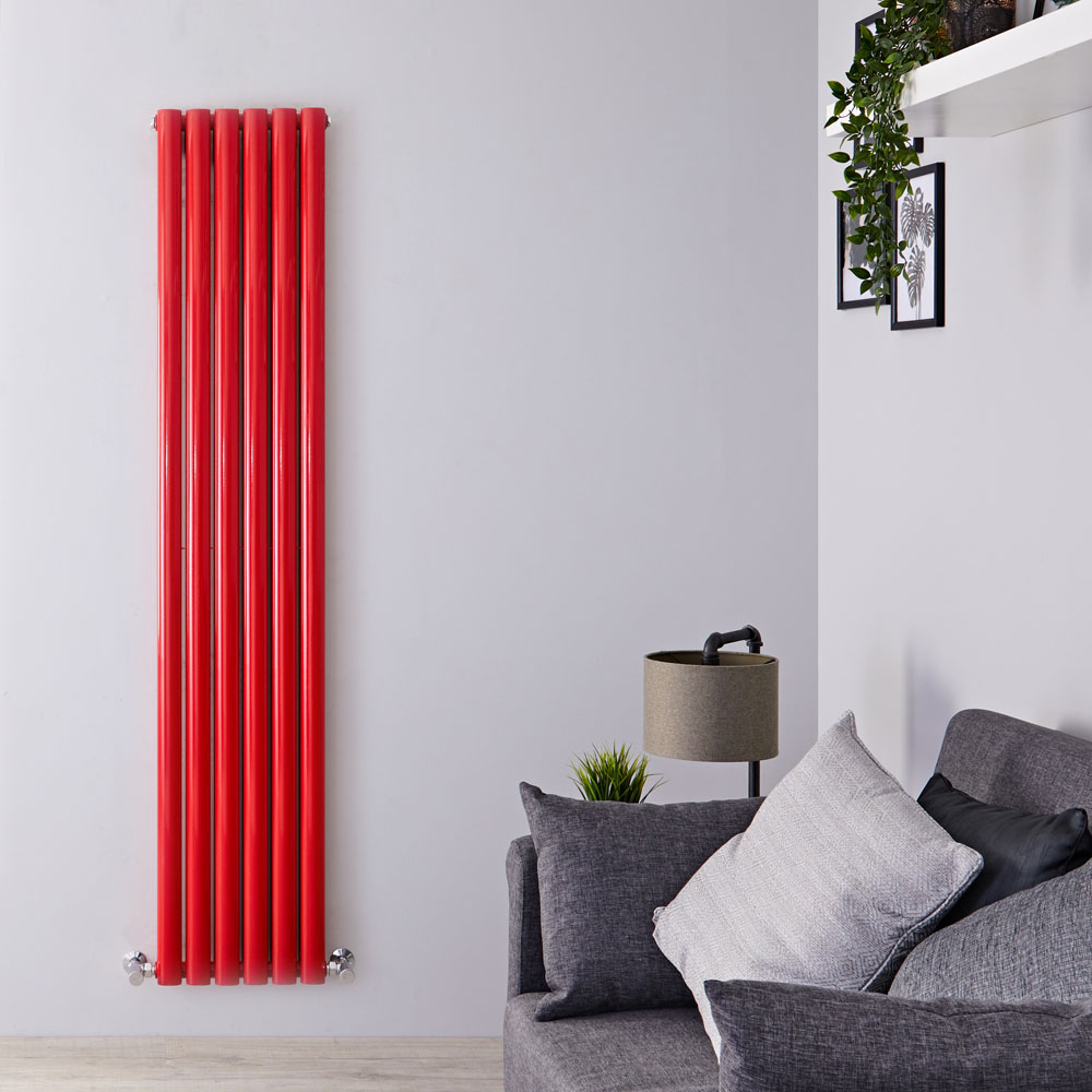 Milano Aruba - Red Vertical Designer Radiator - 1800mm x 355mm (Double Panel)