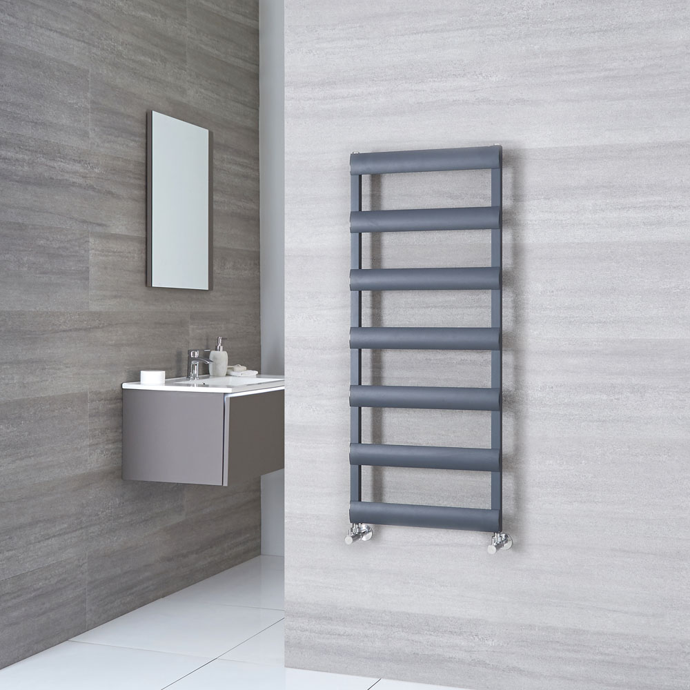 Milano Passo - Aluminium Anthracite Heated Towel Rail - 1190mm x 500mm