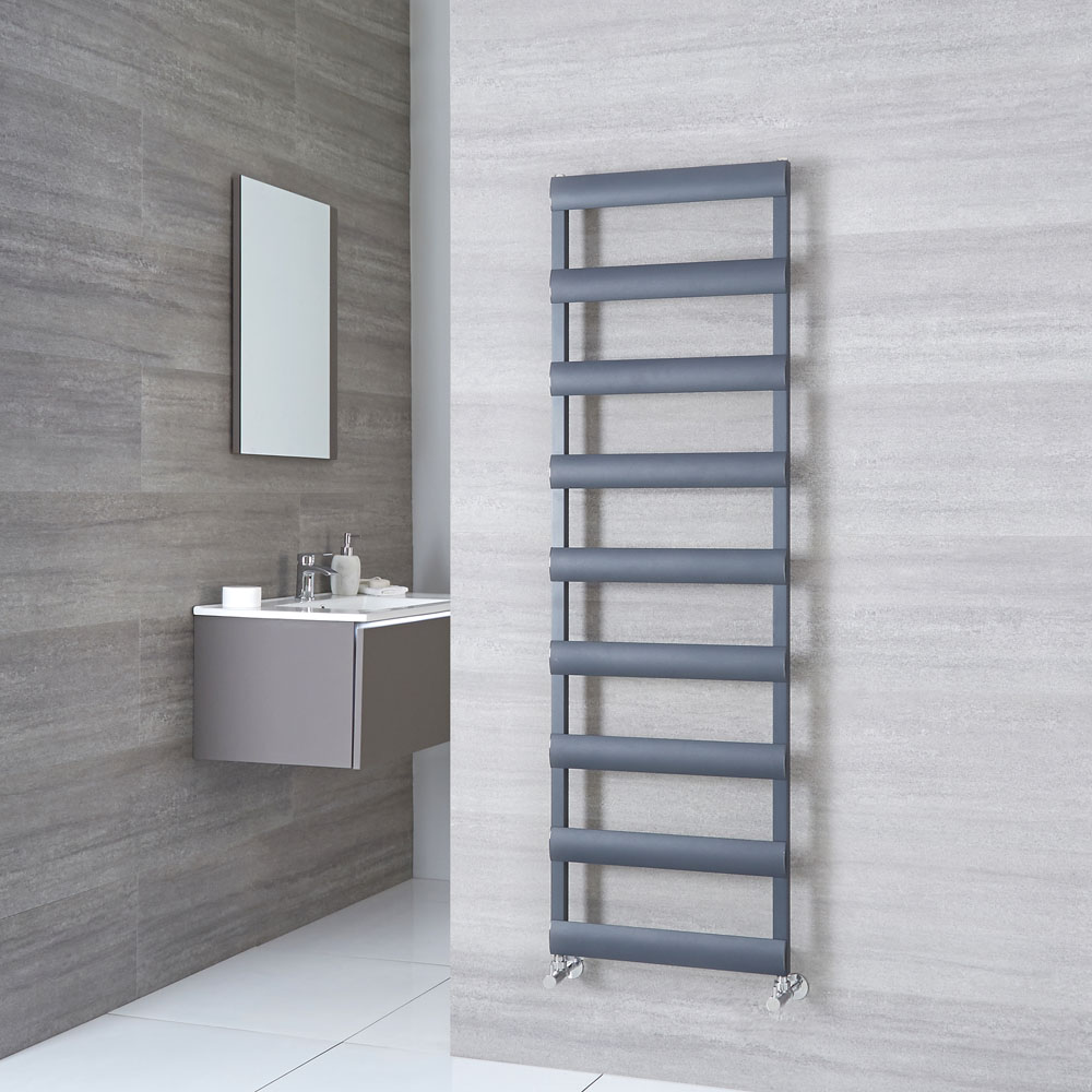 Milano Passo - Aluminium Anthracite Heated Towel Rail - 1590mm x 500mm