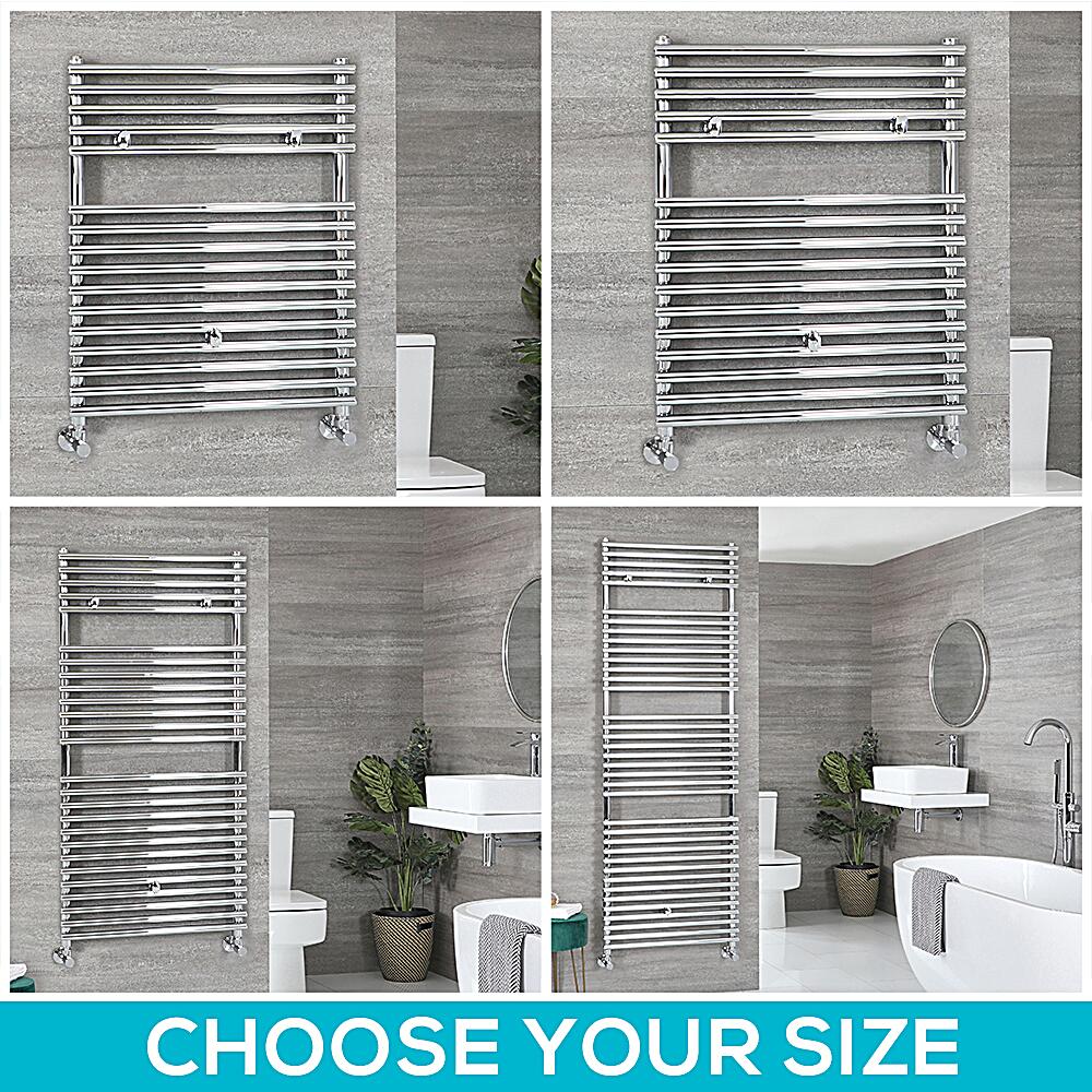Milano Arno - Chrome Bar on Bar Heated Towel Rail - Choice of Size