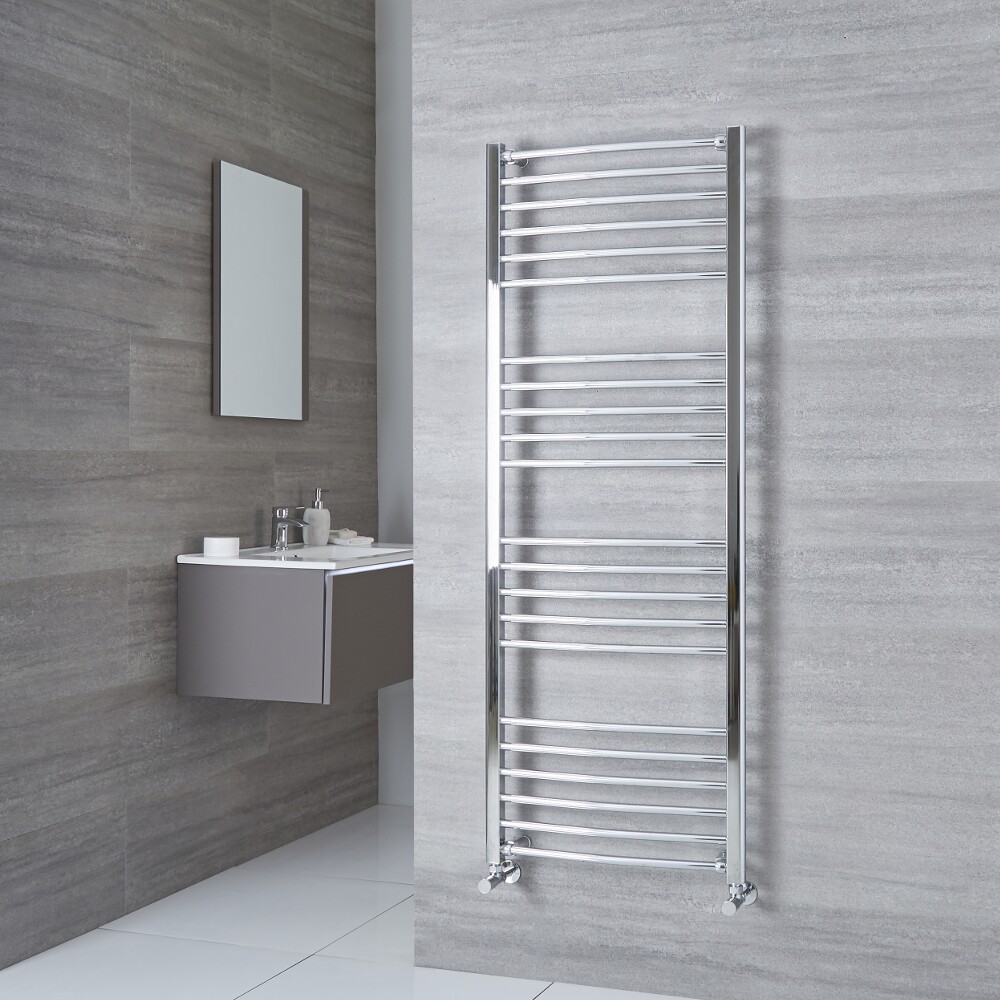 Milano Eco - Chrome Curved Heated Towel Rail - 1600mm x 500mm
