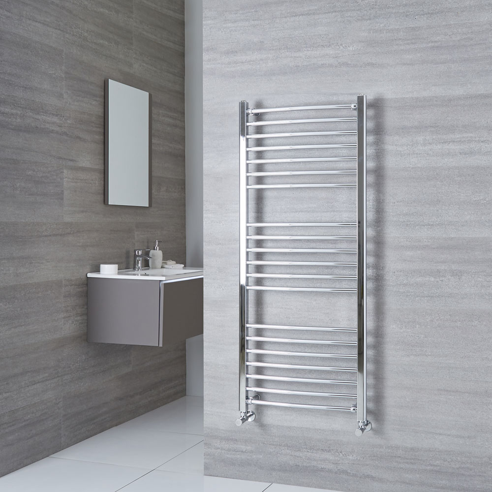 Milano Eco - Chrome Curved Heated Towel Rail - 1600mm x 600mm