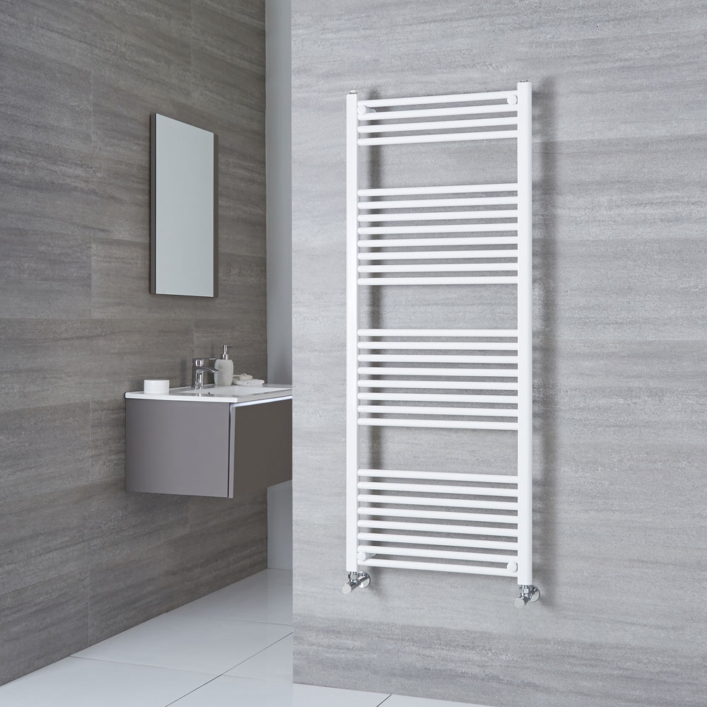 Milano Calder - White Flat Heated Towel Rail - 1500mm x 600mm