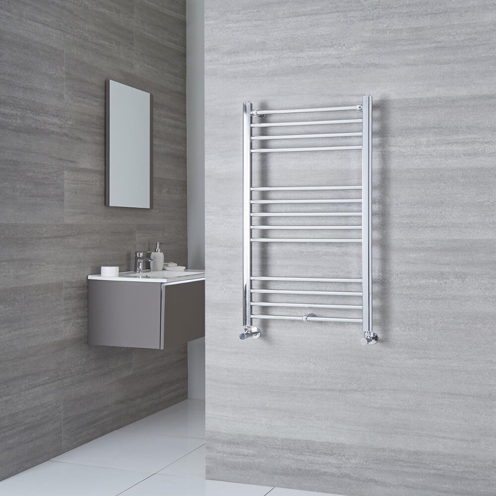 Milano Eco - Chrome Flat Heated Towel Rail - 1000mm x 500mm