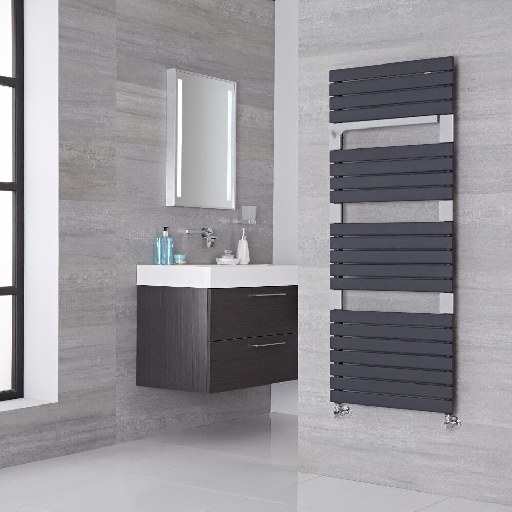 Lazzarini Way Torino - Anthracite Designer Heated Towel Rail - 1360mm x 550mm