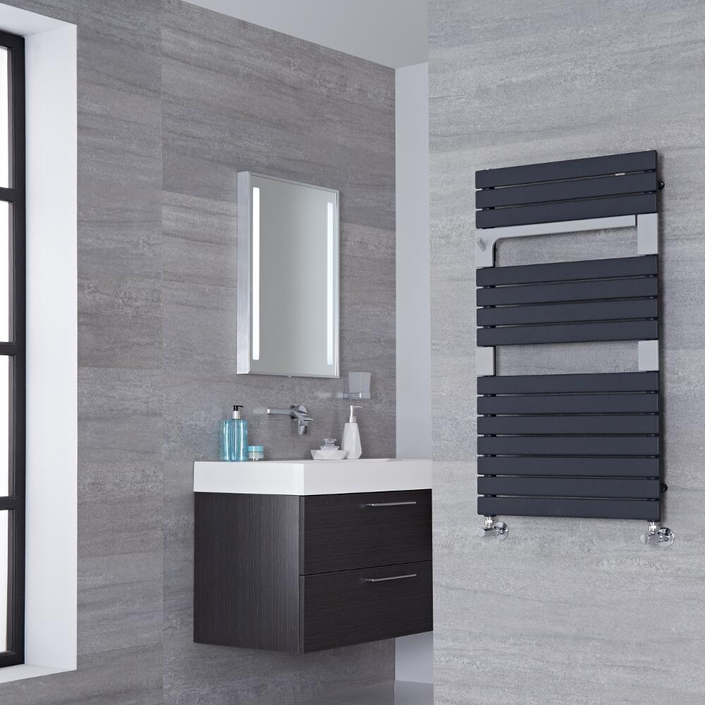 Lazzarini Way Torino - Anthracite Designer Heated Towel Rail - 952mm x 550mm
