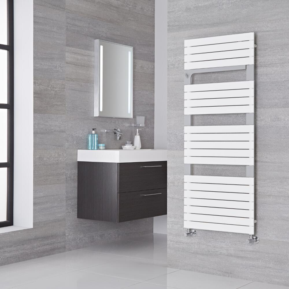 Lazzarini Way Torino - Mineral White Designer Heated Towel Rail - 1360mm x 550mm