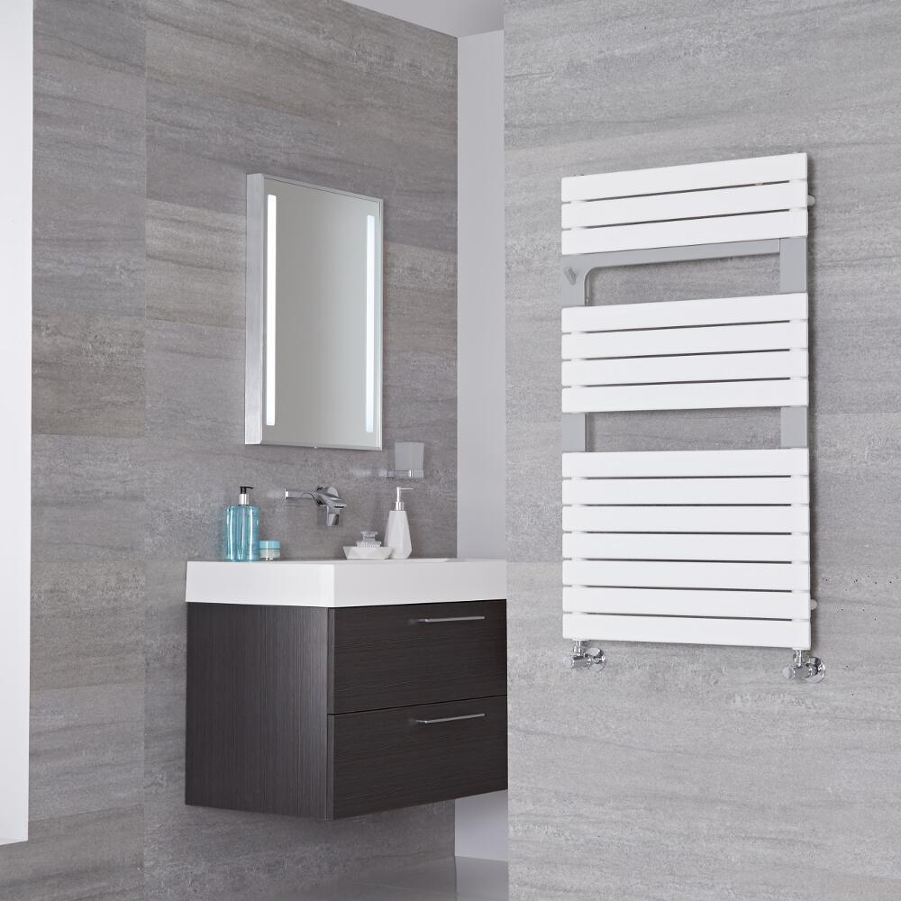 Lazzarini Way Torino - Mineral White Designer Heated Towel Rail - 952mm x 550mm