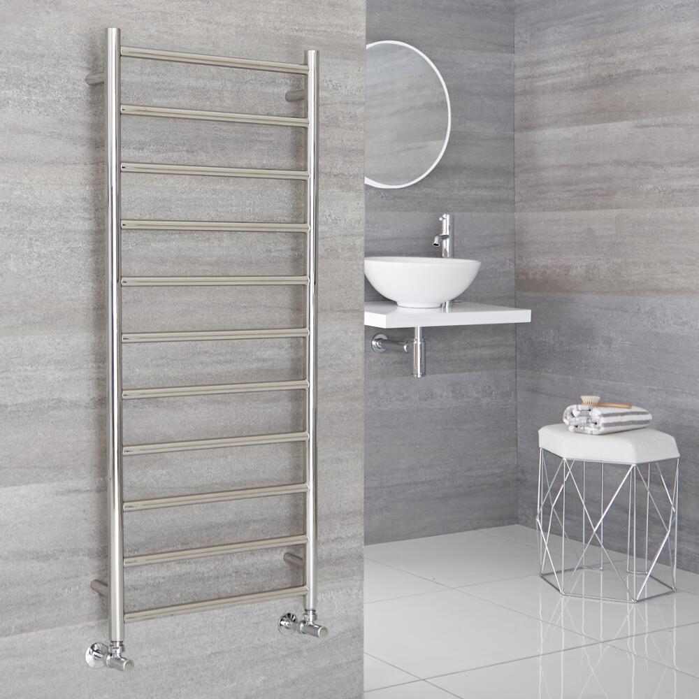 Milano Esk - Stainless Steel Flat Heated Towel Rail - 500mm x 1200mm