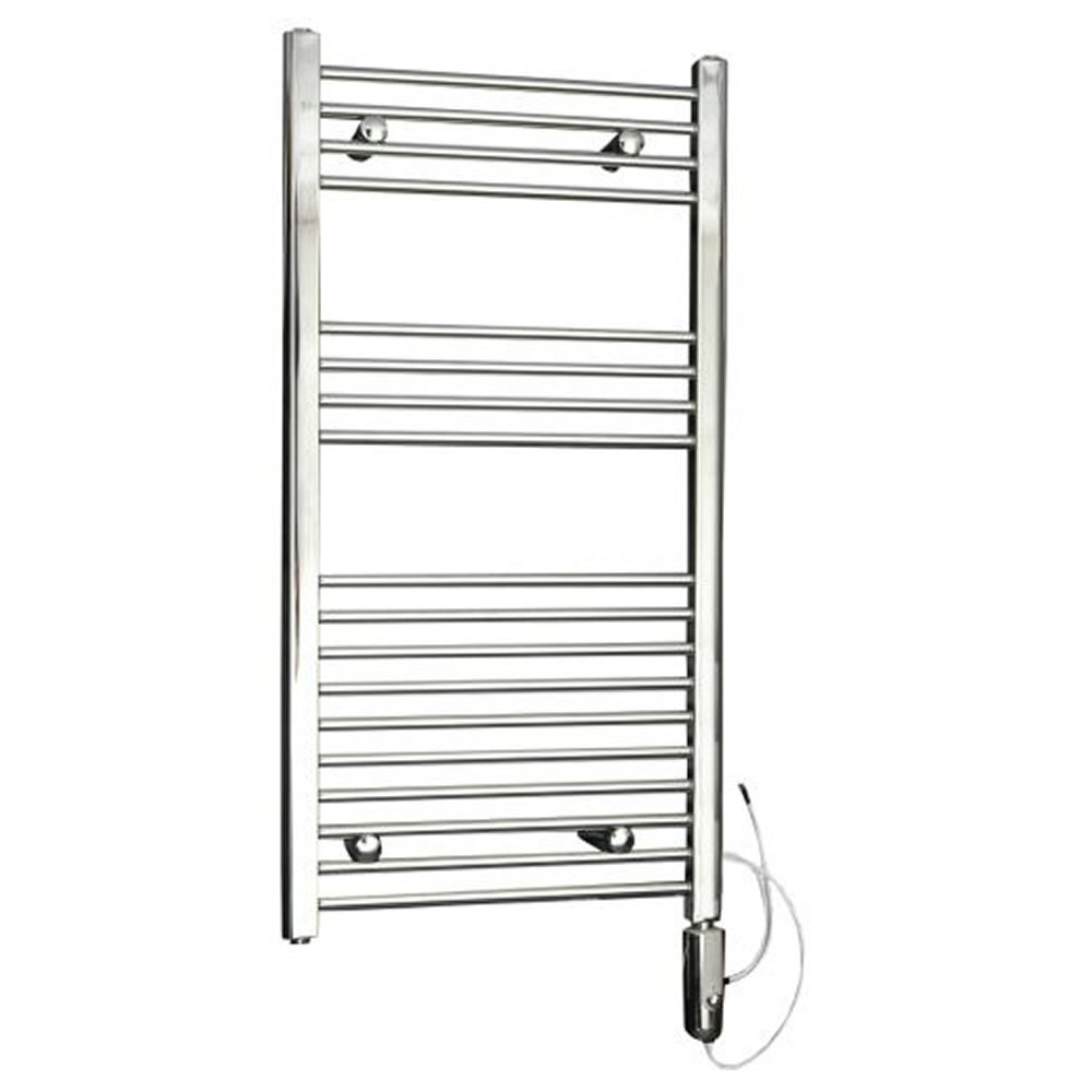 Kudox - Chrome Flat Thermostatic Electric Heated Towel Rail - 1000mm x 500mm