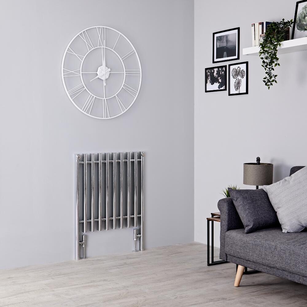 Kudox - Chrome Horizontal Designer Radiator - 800mm x 600mm