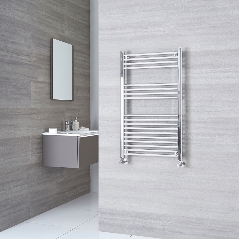Kudox Ladder - Premium Chrome Flat Heated Towel Rail - 1000mm x 500mm