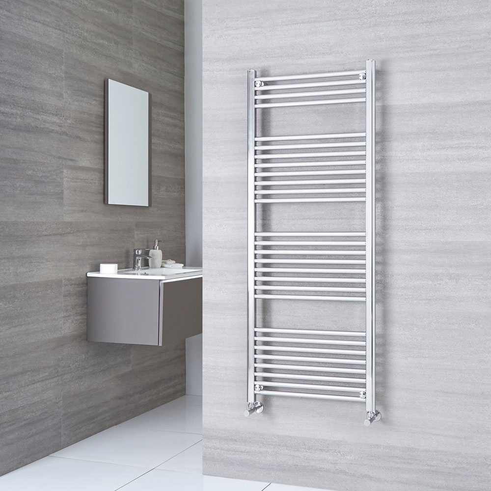 Kudox Ladder - Premium Chrome Flat Heated Towel Rail - 1500mm x 500mm