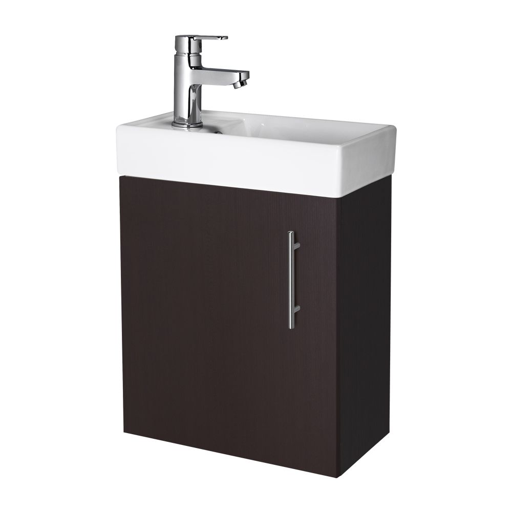 Premier 400mm Ebony Minimalist Wall Hung Cloakroom Vanity Unit