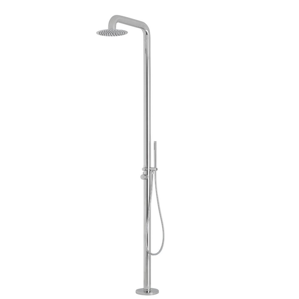 Milano Adra - Chrome Freestanding Outdoor Shower with Hand Shower