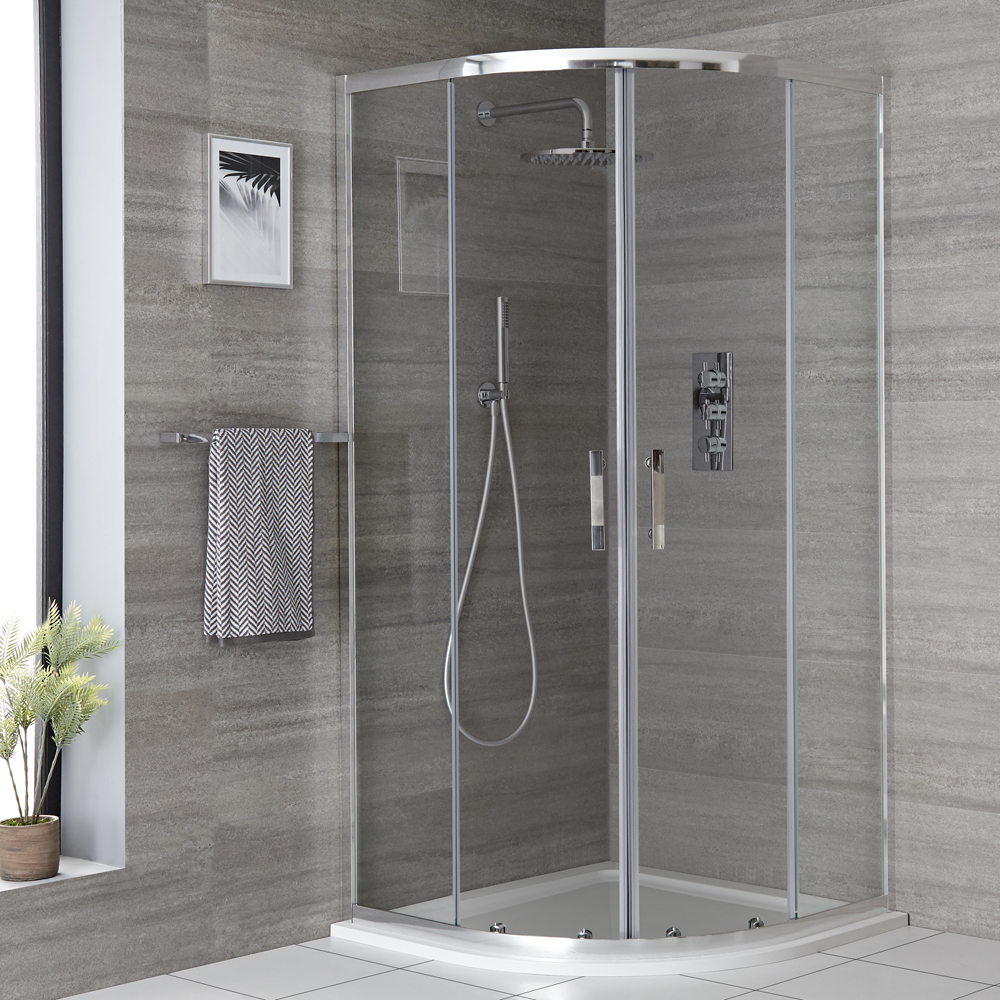 Milano Portland - 900mm Quadrant Shower Enclosure with Slate Tray - Choice of Tray Finish