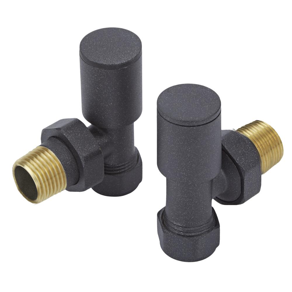 Milano - Modern Charcoal Grey Angled Radiator Valves