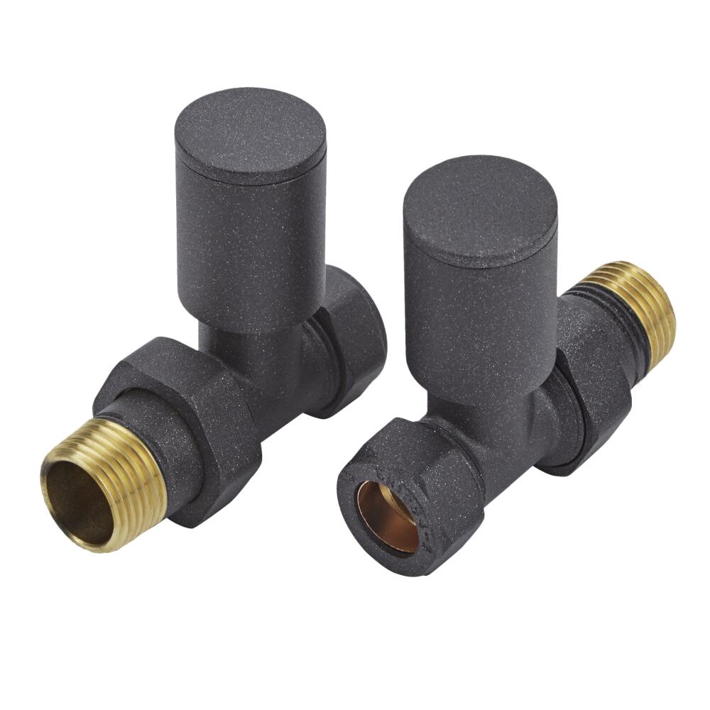 Milano - Modern Charcoal Grey Straight Radiator Valves