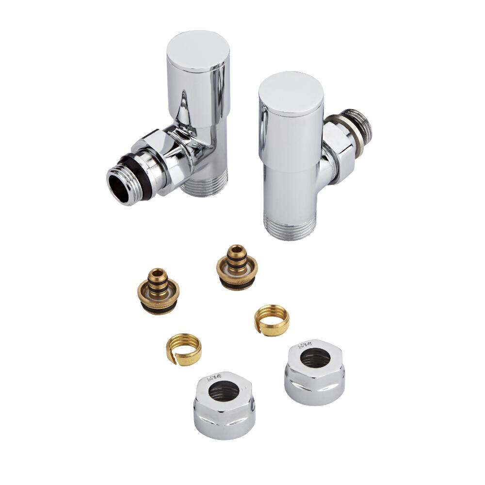 Milano - Chrome 3/4" Male Thread Valves With 14mm Multi Adaptors
