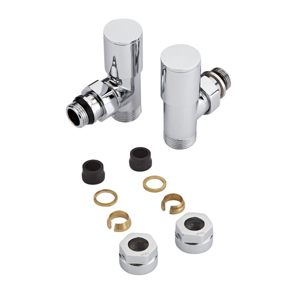 Milano - Chrome 3/4" Male Thread Valves With 15mm Copper Adaptors