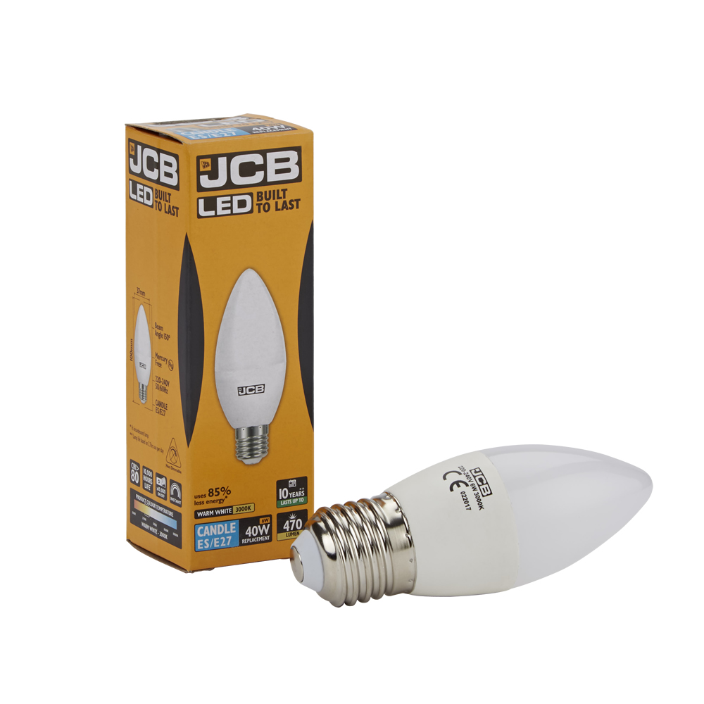 JCB LED 6W E27 Frosted Candle