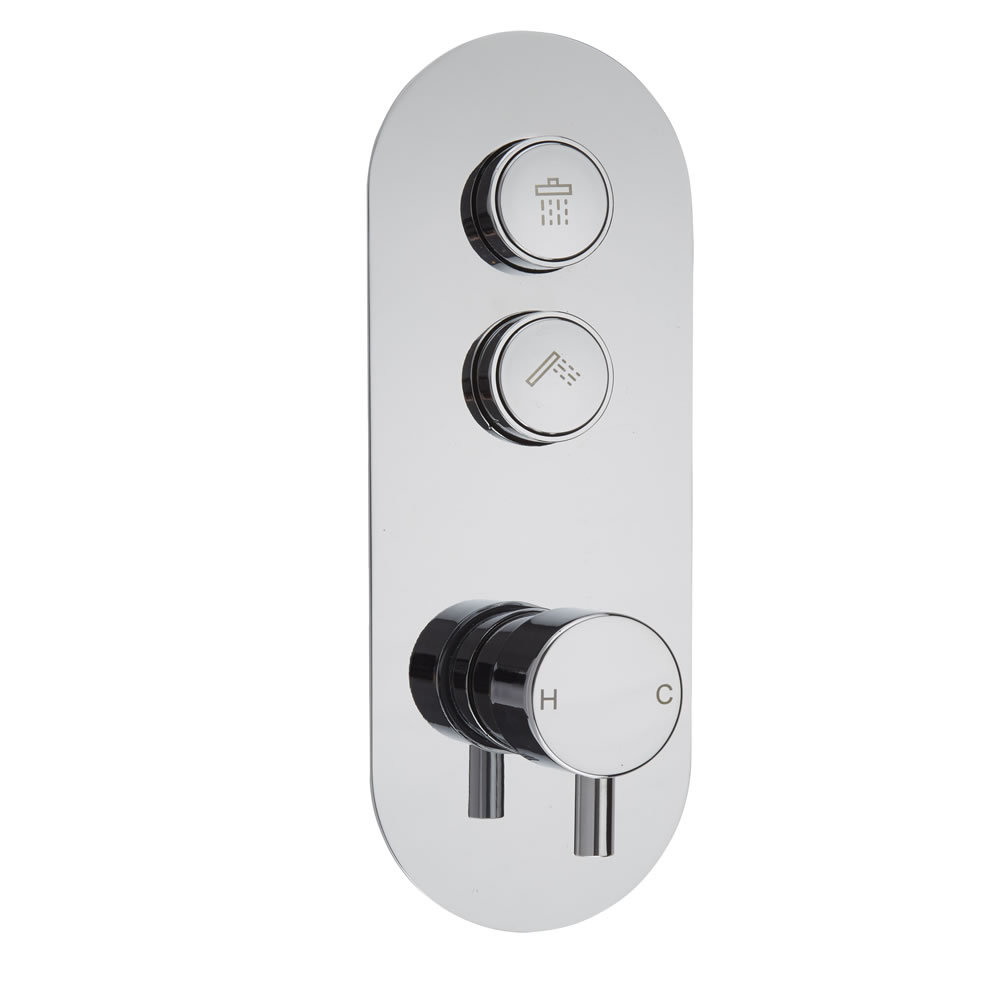 Milano Orta - Two Outlet Push Button Shower Valve - Round Button