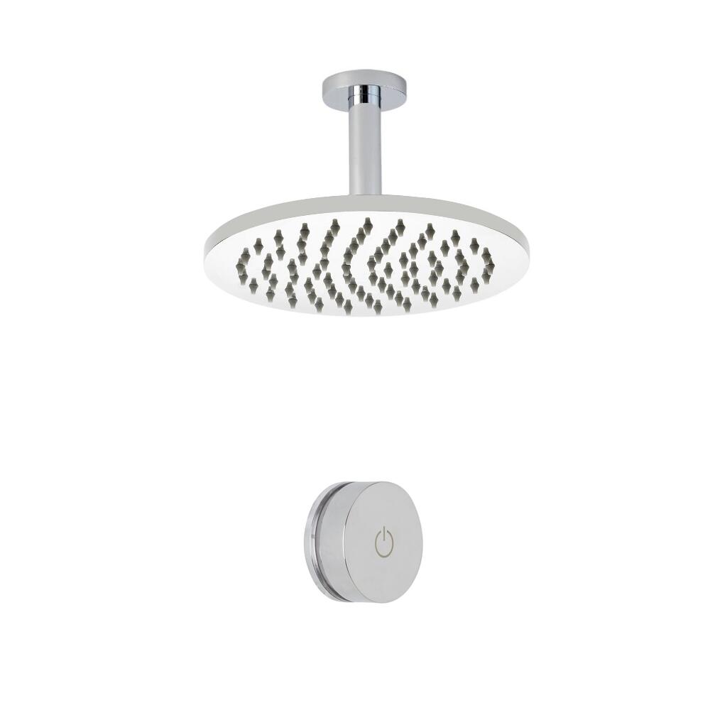 Milano Vis One Outlet Digital Thermostatic Shower with Round Ceiling Mounted Shower Head 200mm