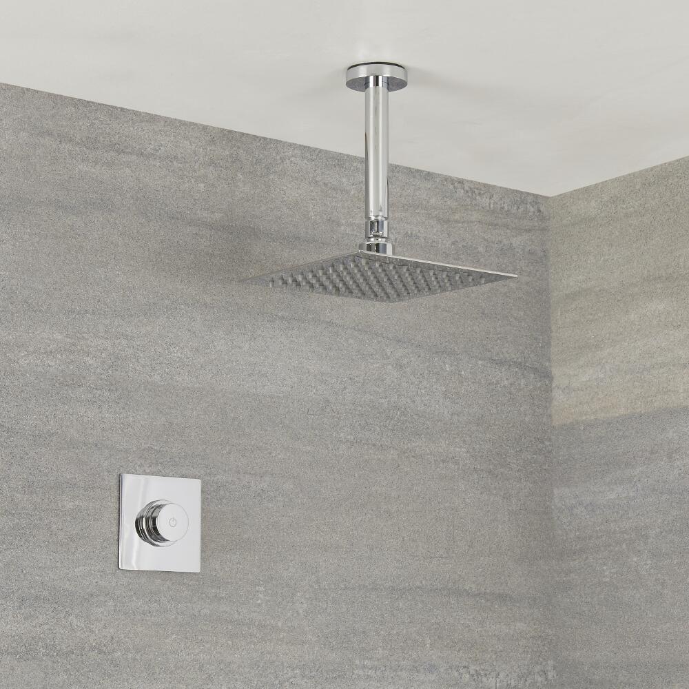 Milano Vis One Outlet Digital Thermostatic Shower with Square Ceiling Mounted Shower Head