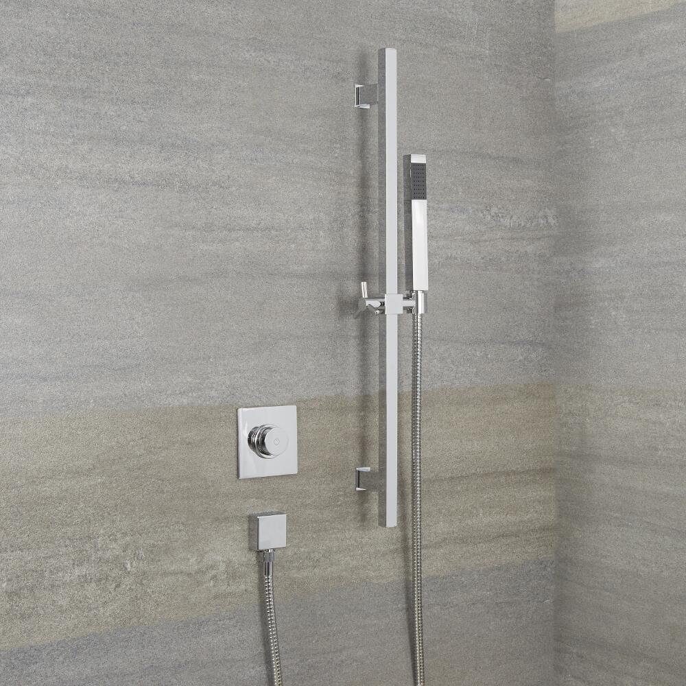 Milano Vis One Outlet Digital Thermostatic Shower and Kubix Slide Rail Kit