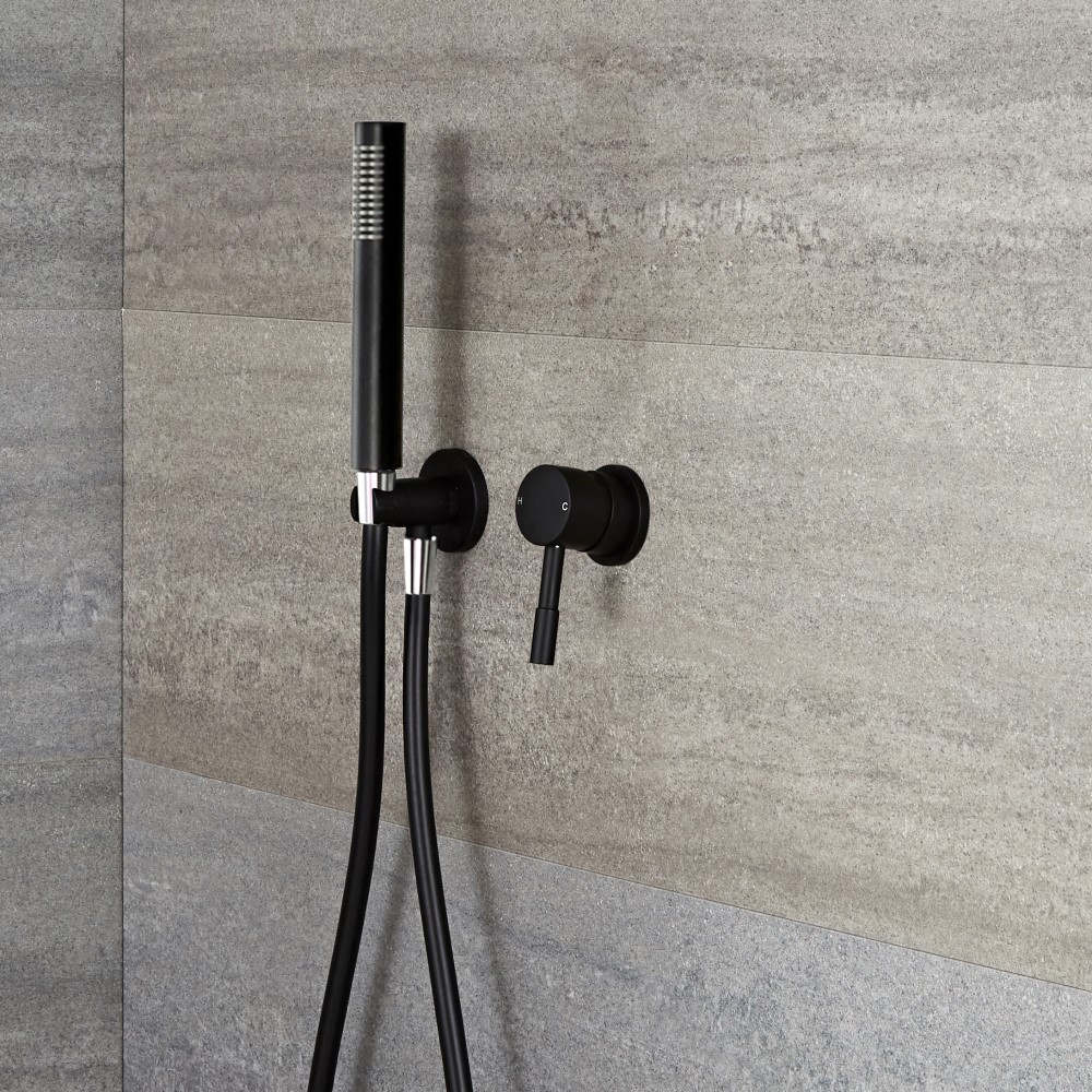 Milano Nero - Black Shower with Pencil Hand Shower Kit (1 Outlet)