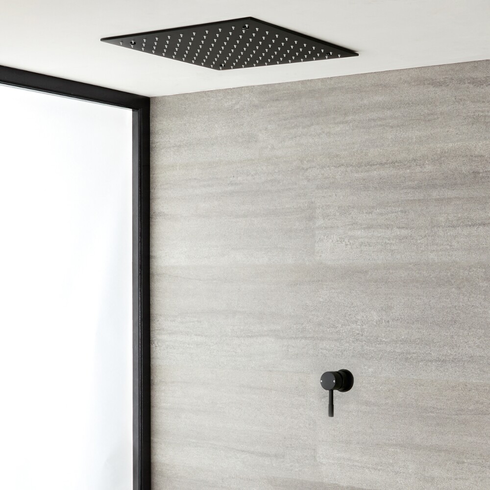 Milano Nero - Black Shower with Recessed Shower Head (1 Outlet)