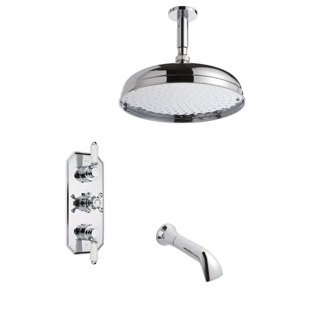 Milano Thermostatic Shower Valve Including Ceiling arm, Spout and Head