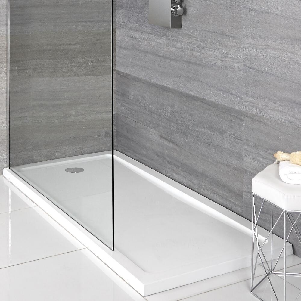 Milano Low Profile Rectangular Walk-in Shower Tray with Drying Area 1700 x 700mm