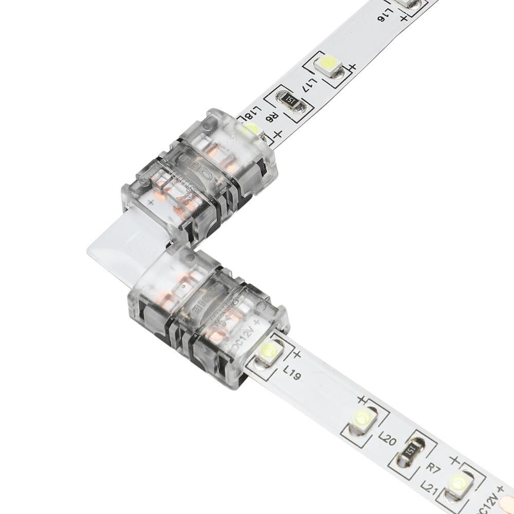 Biard L-Shaped LED Strip Connector for 3528 8mm IP20 Single Colour - 2 Pin