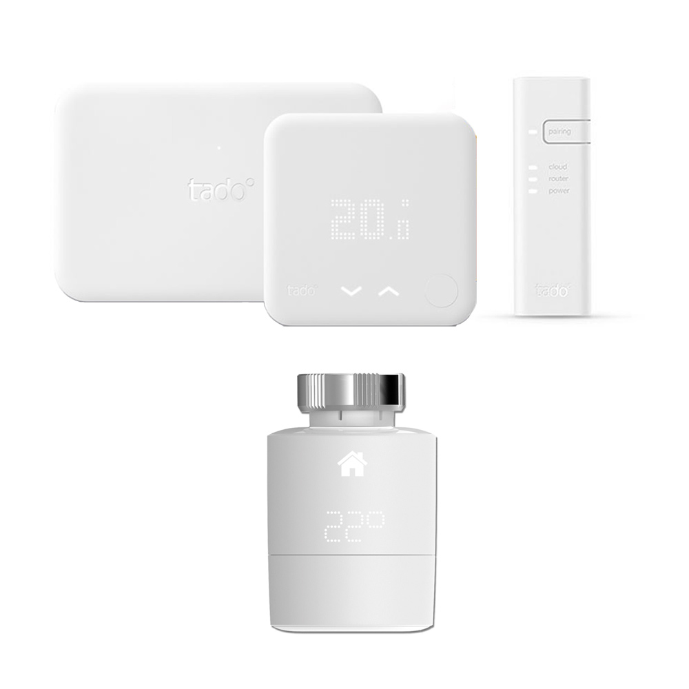 Tado - Smart Thermostat Starter Kit (v3) & Extension Kit With Smart Valve (Horizontal)