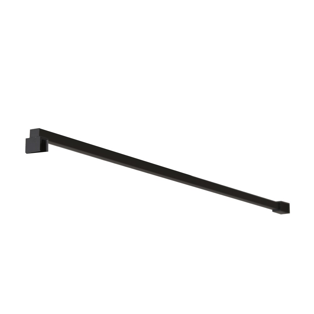 Milano Nero - Modern Square Fixed Wet Room Screen Support Arm - Black