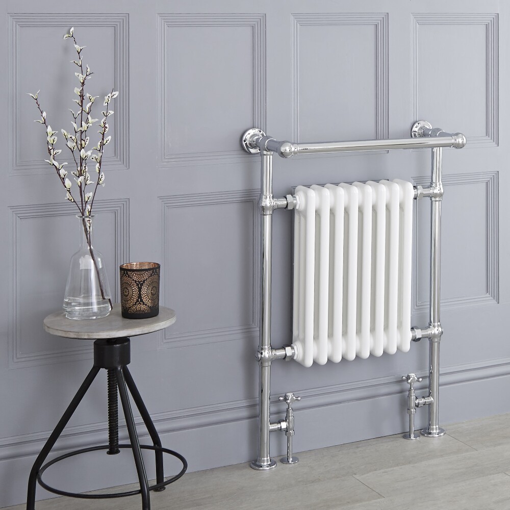 Milano Trent - Traditional Heated Bathroom Towel Radiator Rail - 930mm x 620mm