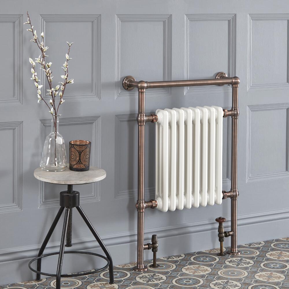 Milano Elizabeth - Oil Rubbed Bronze Traditional Heated Towel Rail - 930mm x 620mm