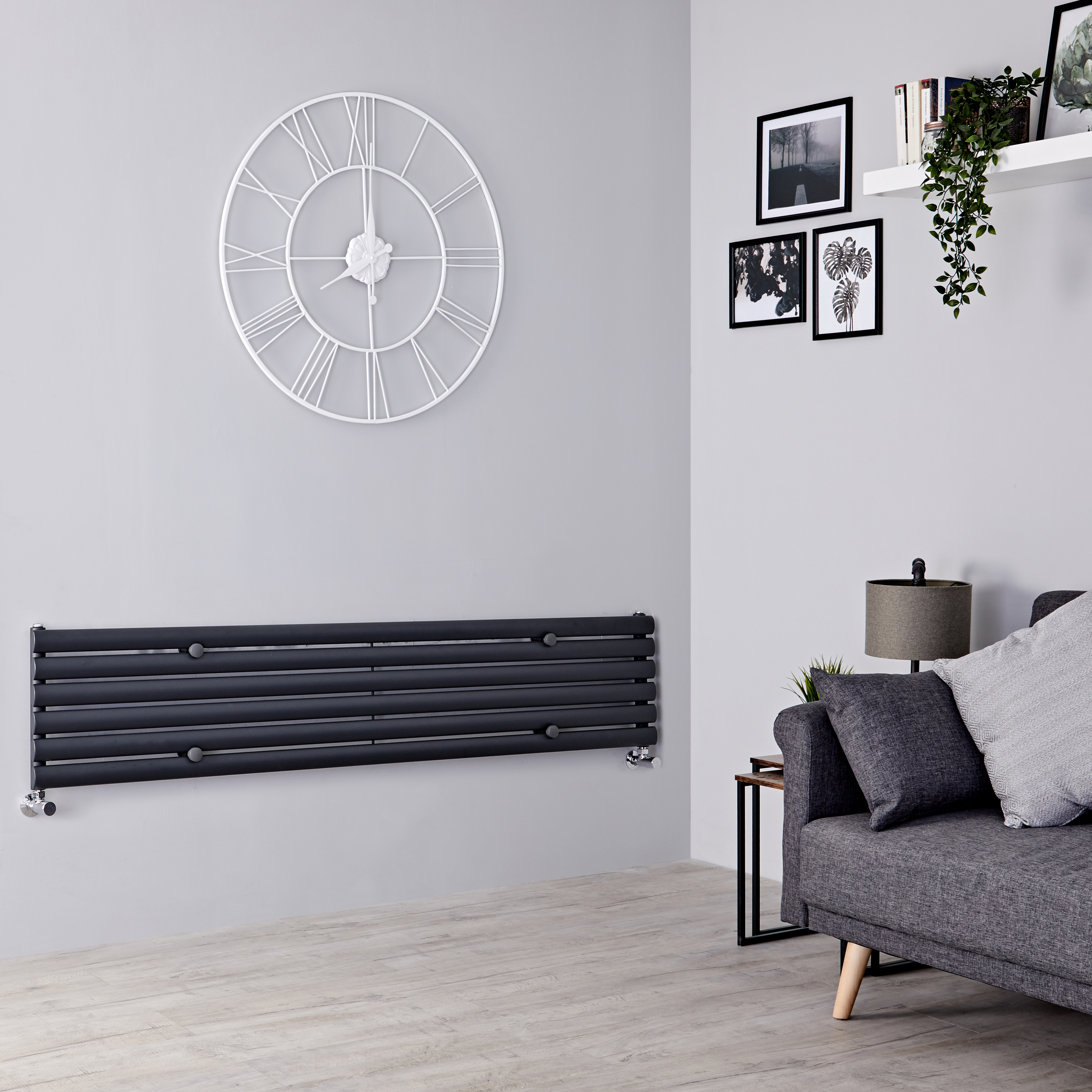 Milano Aruba - Anthracite Horizontal Designer Radiator - 354mm x 1780mm