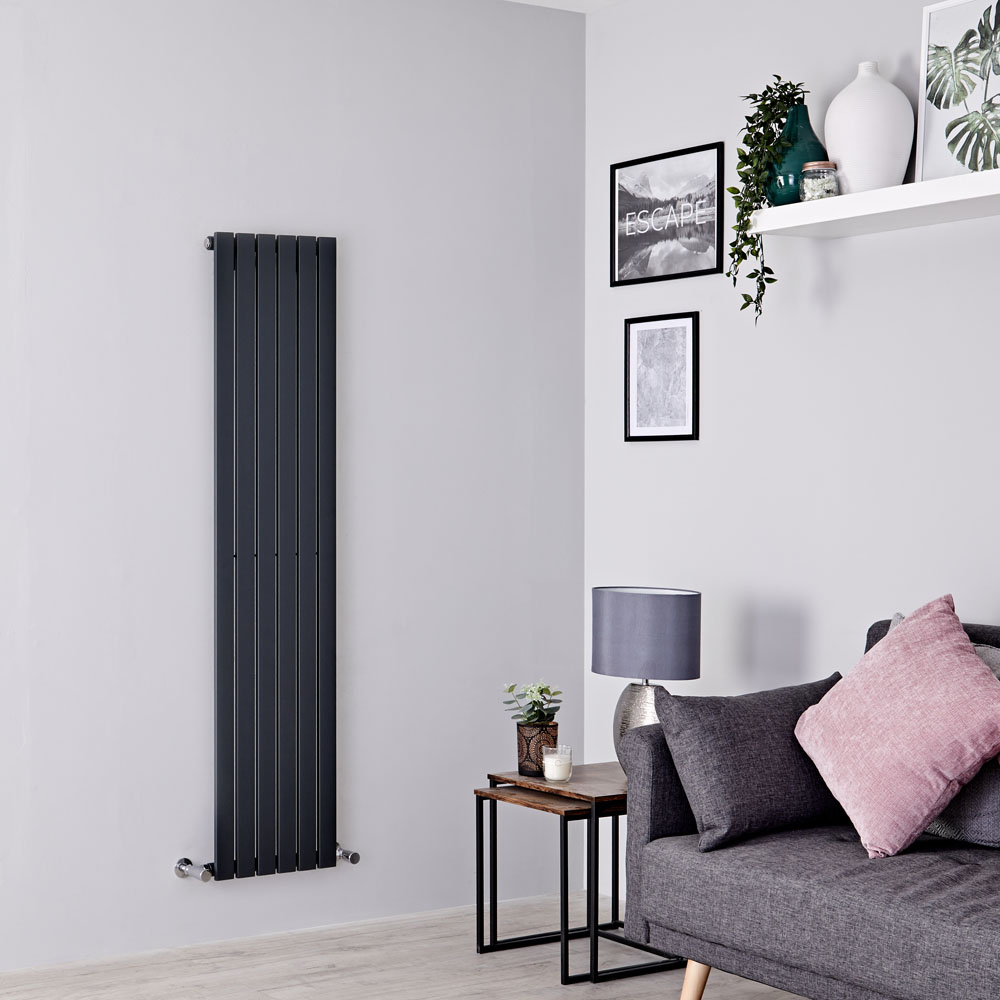 Milano Capri - Anthracite Flat Panel Vertical Designer Radiator - 1780mm x 354mm