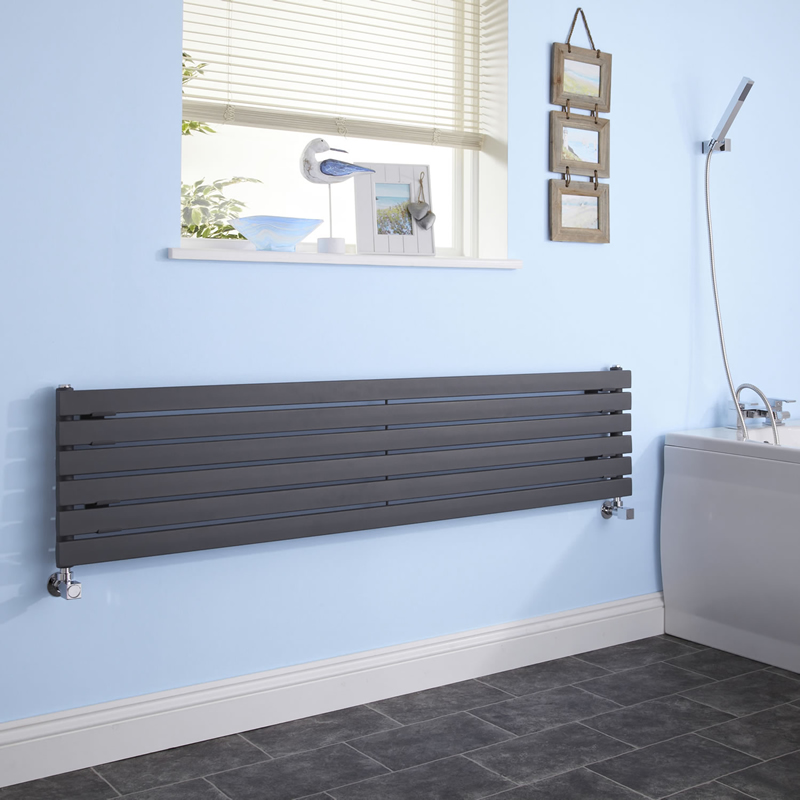 Milano Capri - Anthracite Flat Panel Horizontal Designer Radiator 354mm x 1780mm