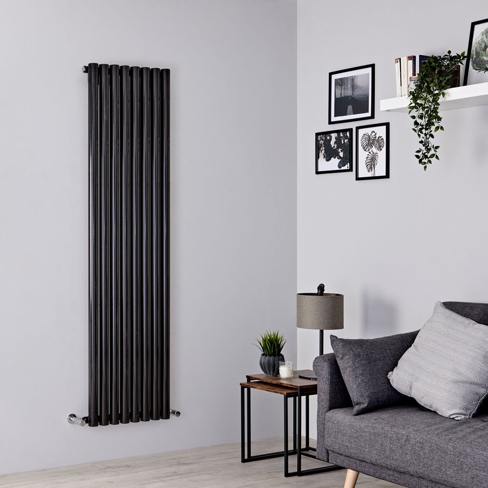 Milano Java - Black Vertical Designer Radiator - 1780mm x 472mm