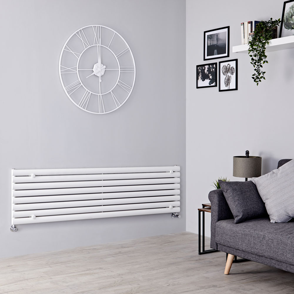 Milano Aruba - White Horizontal Designer Radiator - 472mm x 1780mm