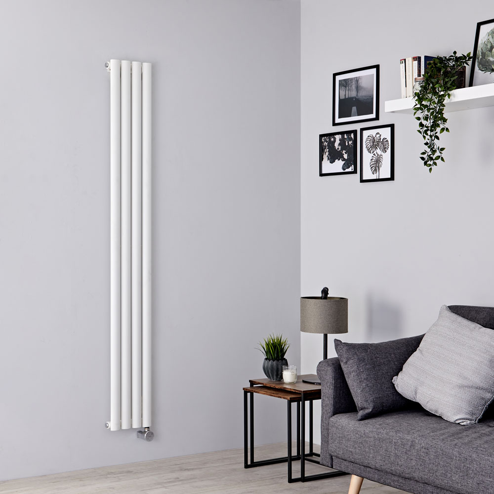 Milano Aruba Slim Electric - White Vertical Designer Radiator - 1780mm x 236mm