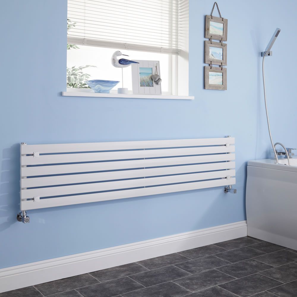 Milano Capri - White Flat Panel Horizontal Designer Radiator - 354mm x 1780mm