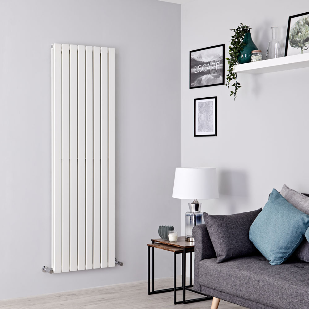 Milano Alpha - White Flat Panel Vertical Designer Radiator - 1780mm x 560mm (Double Panel)
