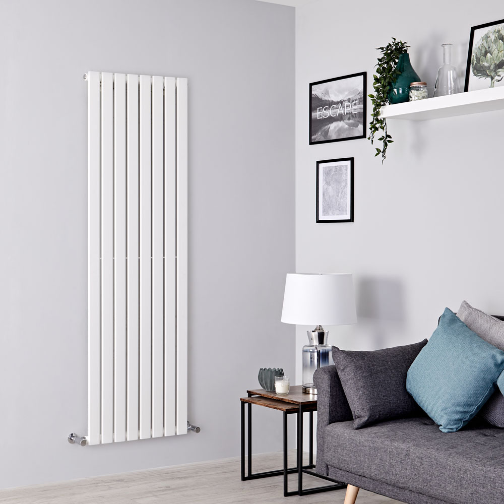Milano Alpha - White Flat Panel Vertical Designer Radiator - 1780mm x 560mm