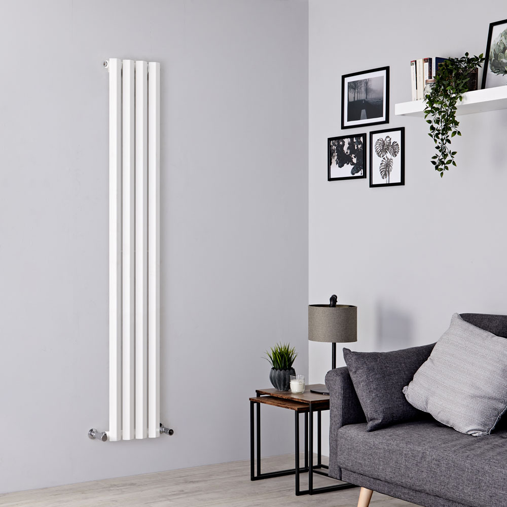 Milano Viti - White Diamond Panel Vertical Designer Radiator - 1780mm x 280mm