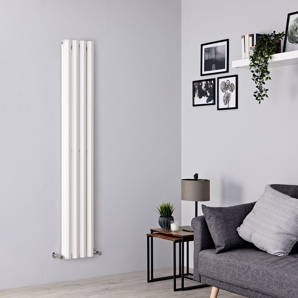 Milano Viti - White Diamond Panel Vertical Designer Radiator - 1780mm x 280mm (Double Panel)