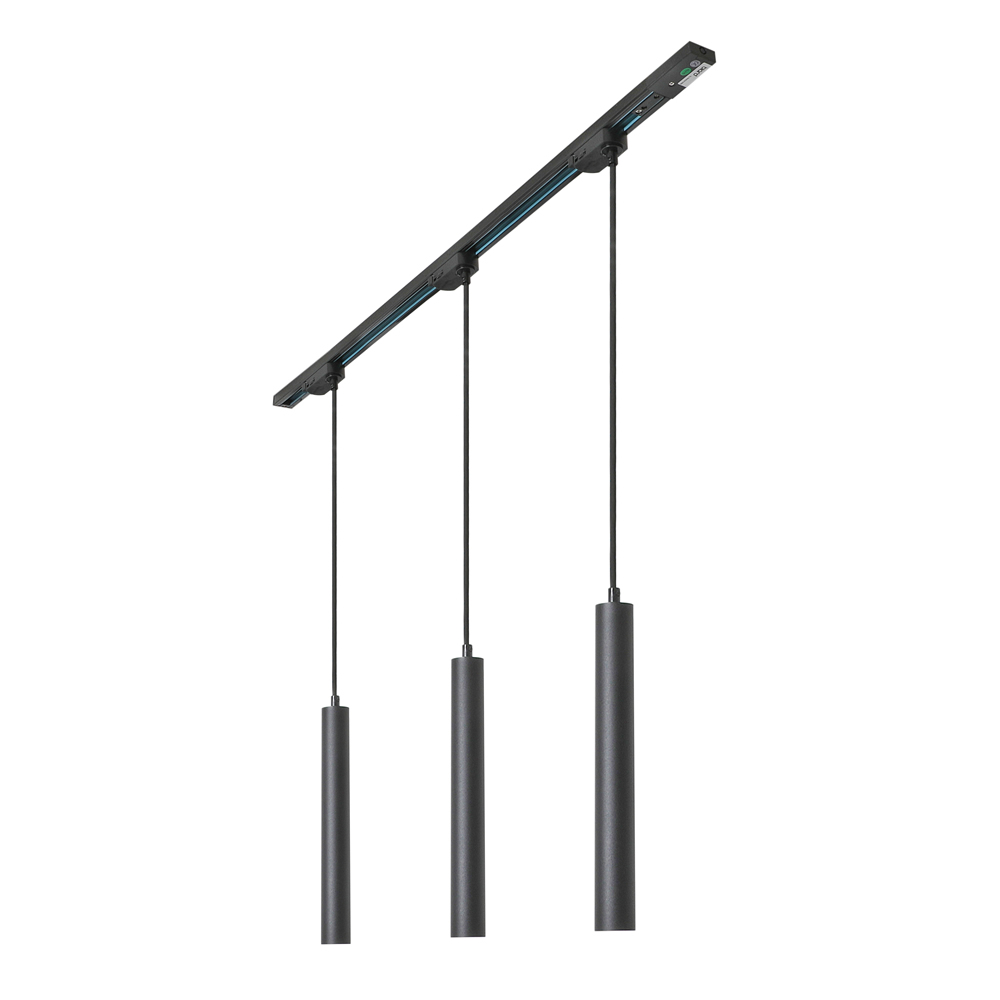 Biard Liv LED 3 x 5W Pendant Lights 1m Track Light Kit - Black